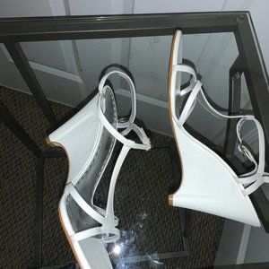 White Sandal Wedge Heel Size 9.5